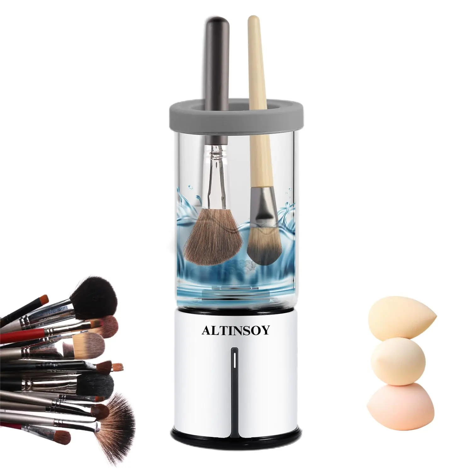 ALTINSOY Makeup Brush Cleaner Machine - Electric Cosmetic Brushes Cleanser - Automatic Cleaning Tool - Fast Wireless Makeup Brus