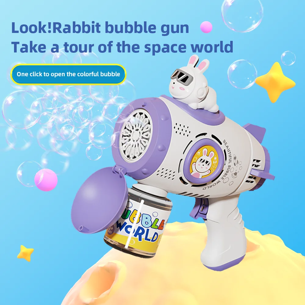 Bubble Gun Rocket Soap Spaceman Bubbles Machine Christmas Gift Gun Shape Automatic Blower With Light Pomperos Toys For Kids