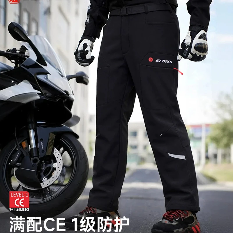 SCOYCO Motorcycle Pants Autumn Winter Waterproof Thermal Riding Pants CE Anti-fall Motorbike Racing Trousers MTB Off-road Pants