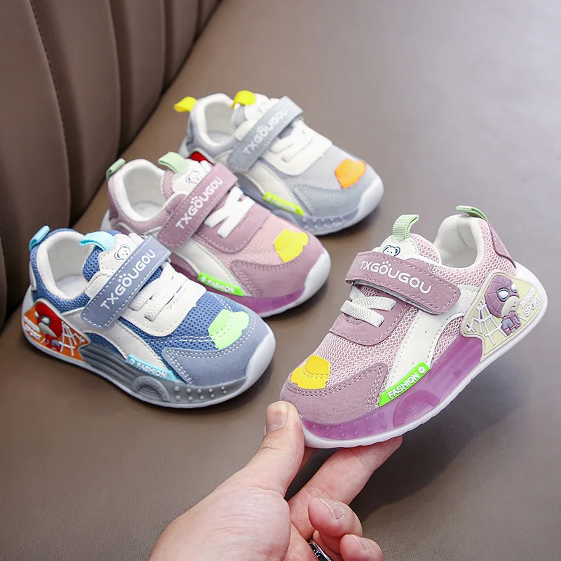 

2024 Spring New Baby Sports Shoes for Boys and Girls Baby Breathable Mesh Sneakers Little Girl Sports Shoes