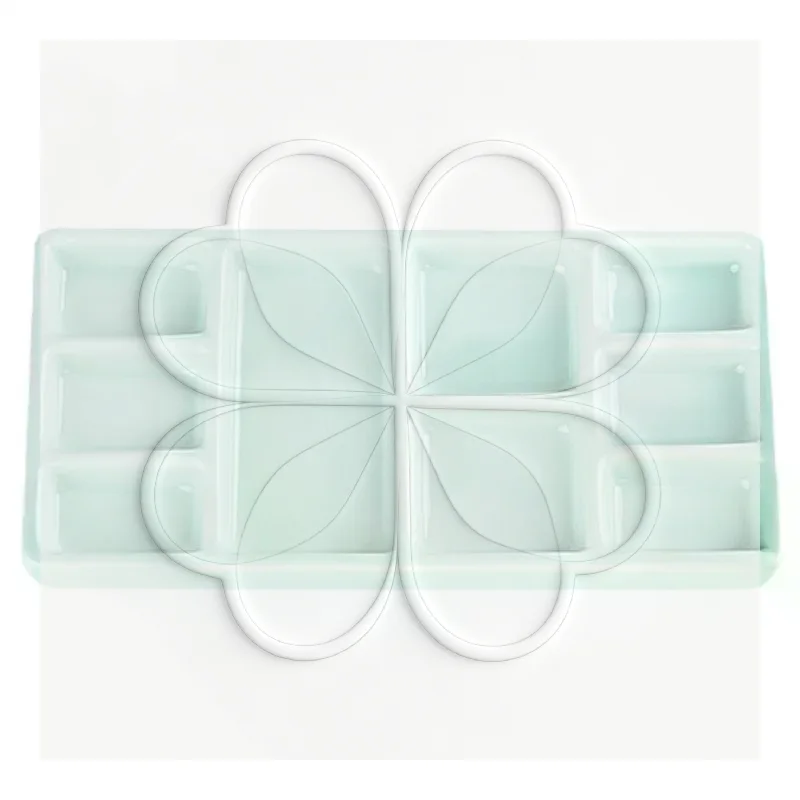 Travel Friendly Ceramic Square Multi Grid Paint Palette Portable Watercolor Oil Tray for On The Go Artists Painters