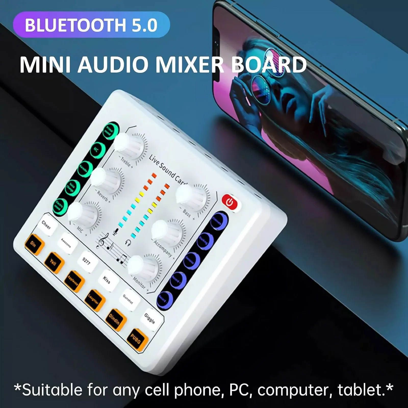 M8 Audio Sound Card Body Versatile Sound Effects Podcast Equipment Caster Podcast Production Studio With Mic Preamp Sound Card