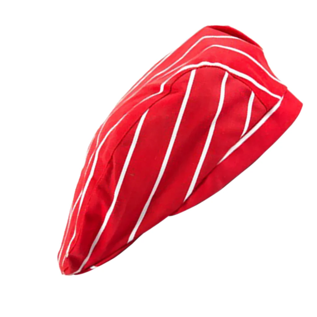 Fashion Unisex Chef Hat Catering Duckbill Golf White Stripes