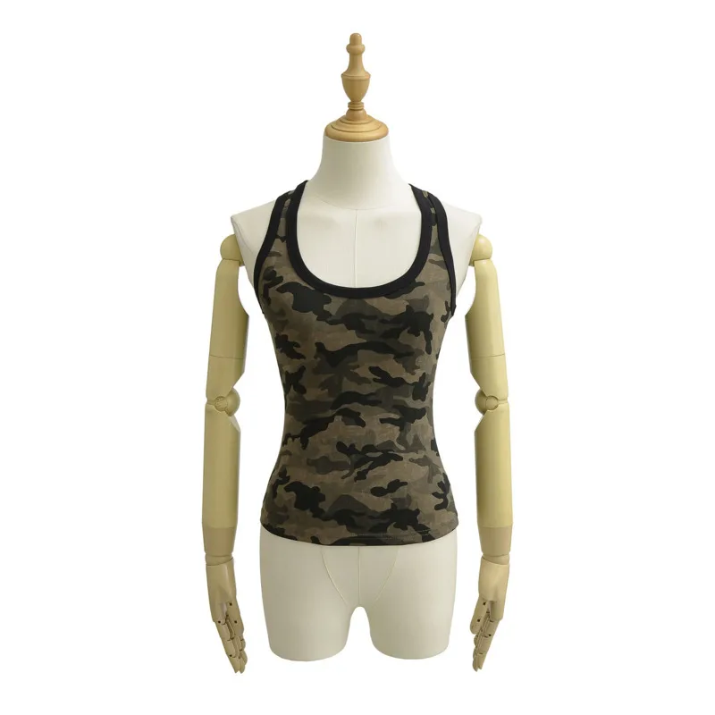 HKSH Estate Nuove Donne Marea Americano Retro Streetwear Camouflage Maglia Casual Sexy Ins Moda O-Collo Slim Fit Hot Canotta HK6457