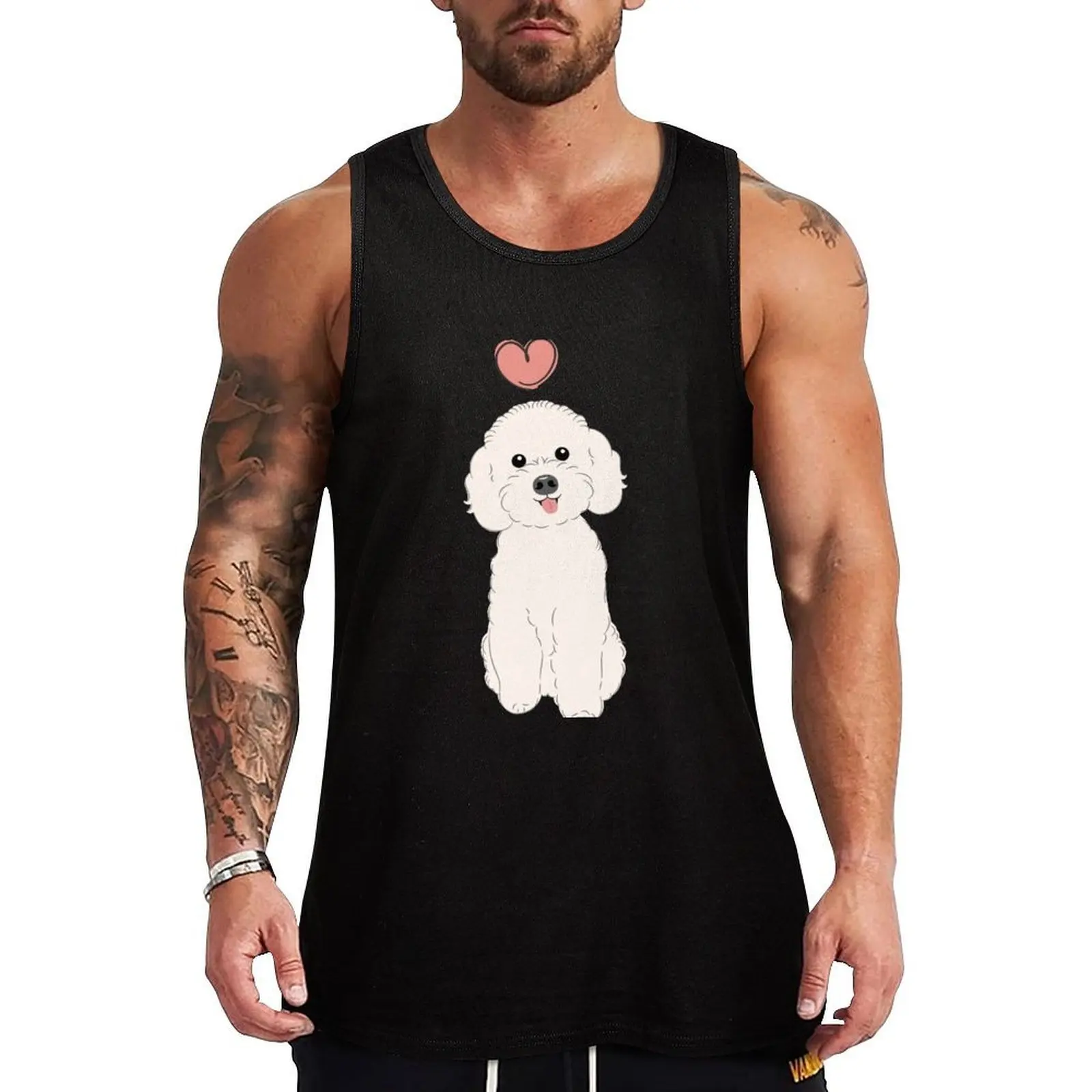 

LOVE White Poochon Bichon Poodle Tank Top Durable Tank Top Wrinkle Resistant Casual Sleeveless