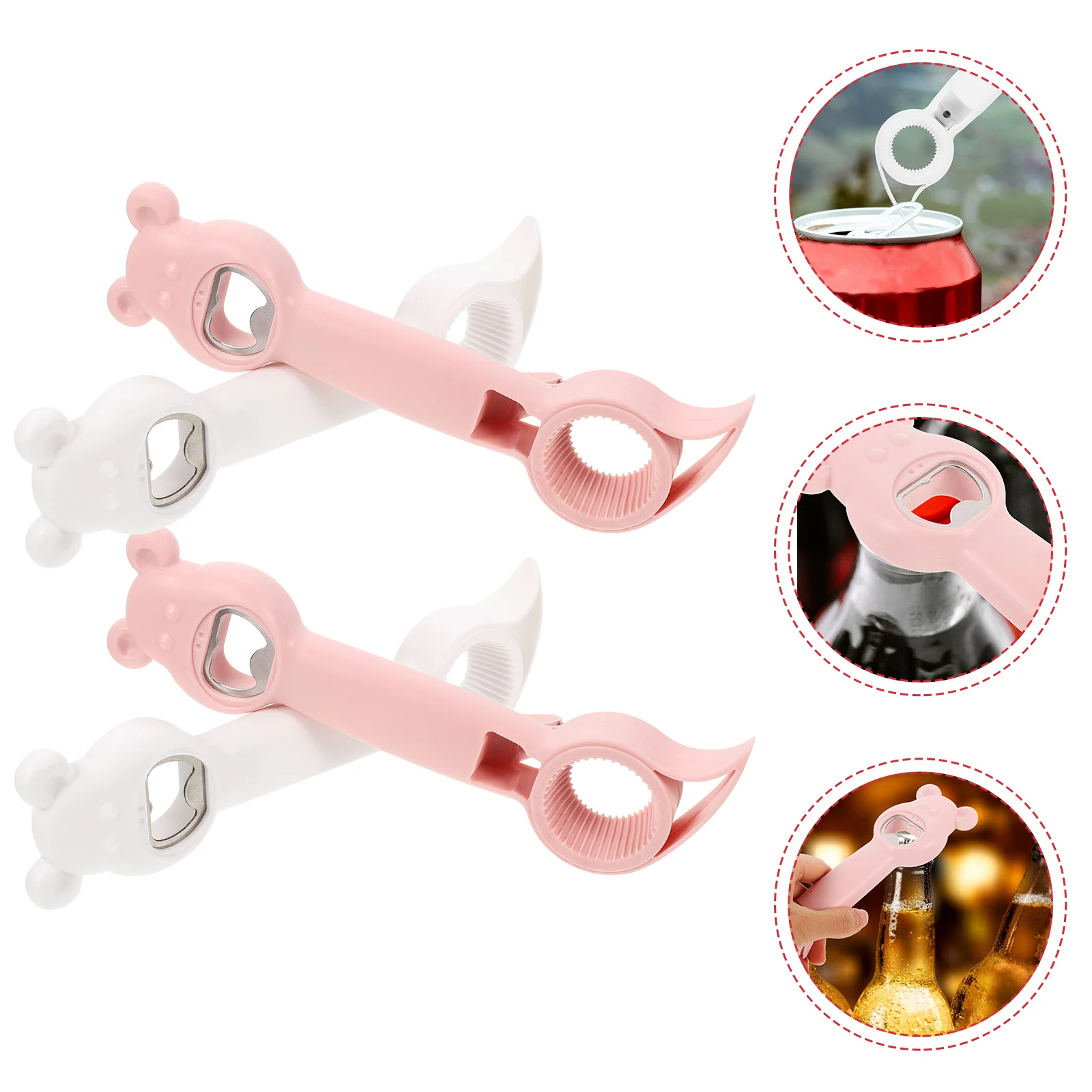 

4 Pcs Bottle Opener Non Slip Lid Remover Wear Resistant Stainless Steel Can Wrench For Beer Home Kitchen Use