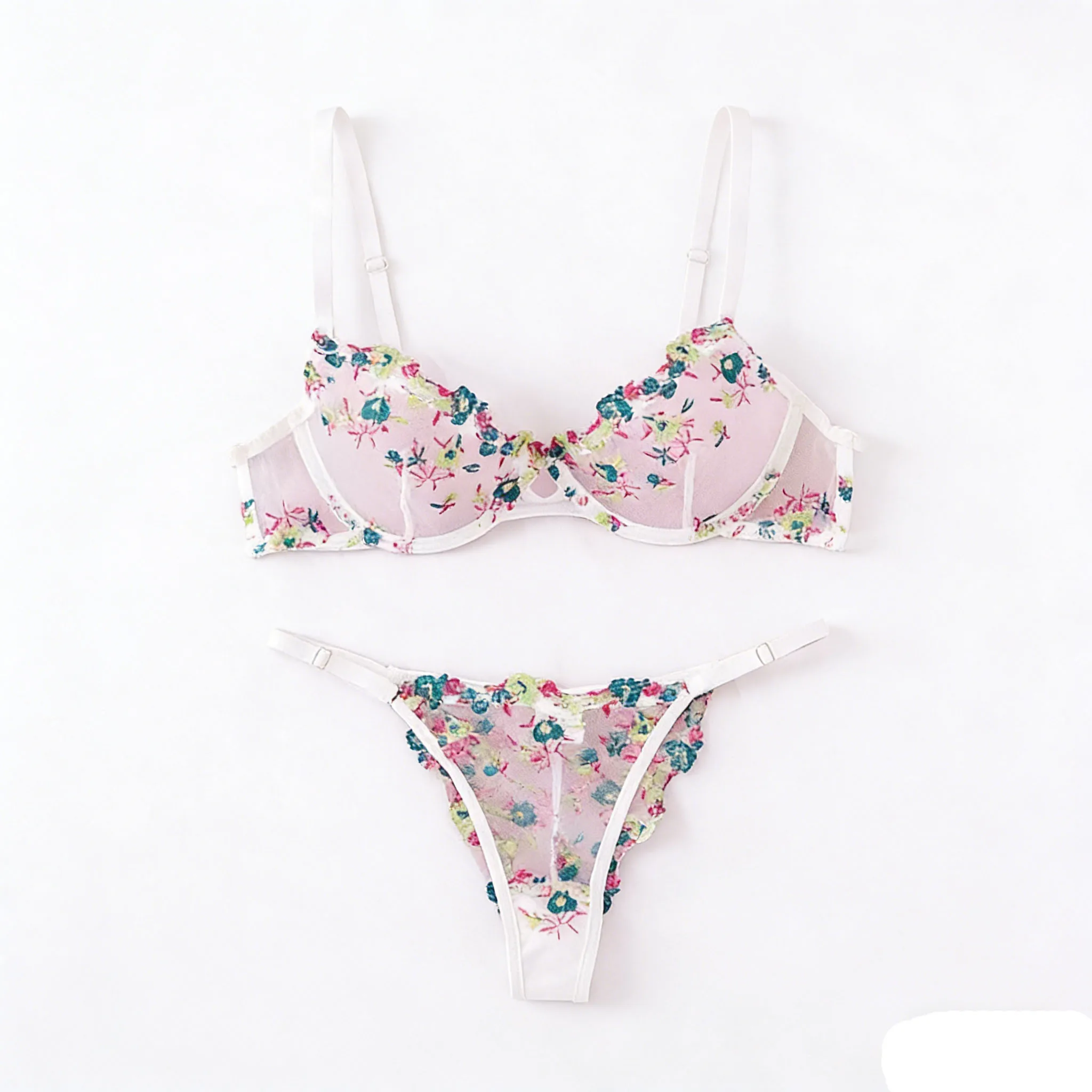 Fairy Lingerie Beautiful 2 PCS Underwear Lace Exotic Sets Transparent See Through Delicate Bilizna Sexy Fancy Intimate 2024