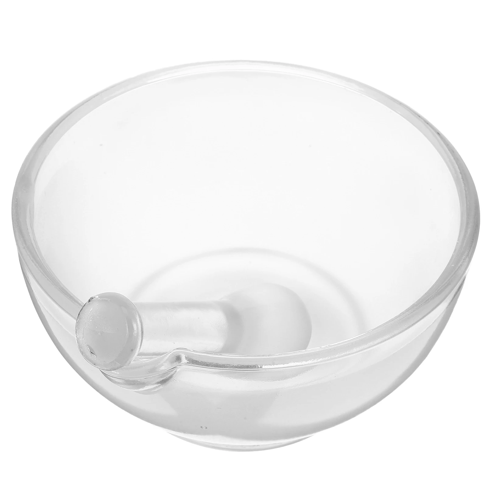 

1Set Glass Bowl with Pestle Set Professional Grinding Bowl for Lab Kitchen Use Non Slip Bottom Supply Glass Pestle
