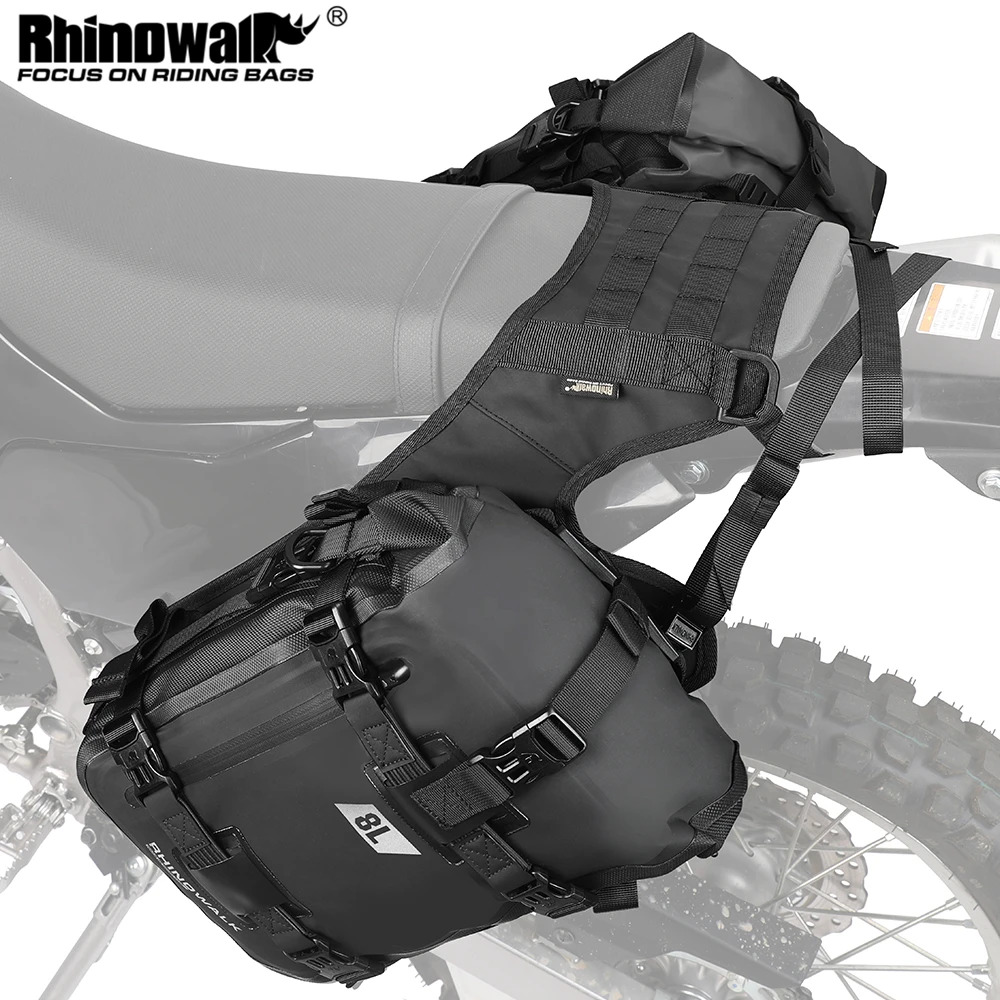 Zestaw bocznych toreb motocyklowych Rhinowalk Lewa i prawa torba z podstawą 12L/16L/20L/30L Zdejmowana torba na tylne siedzenie Uniwersalna podstawa Narzędzie Bagaż