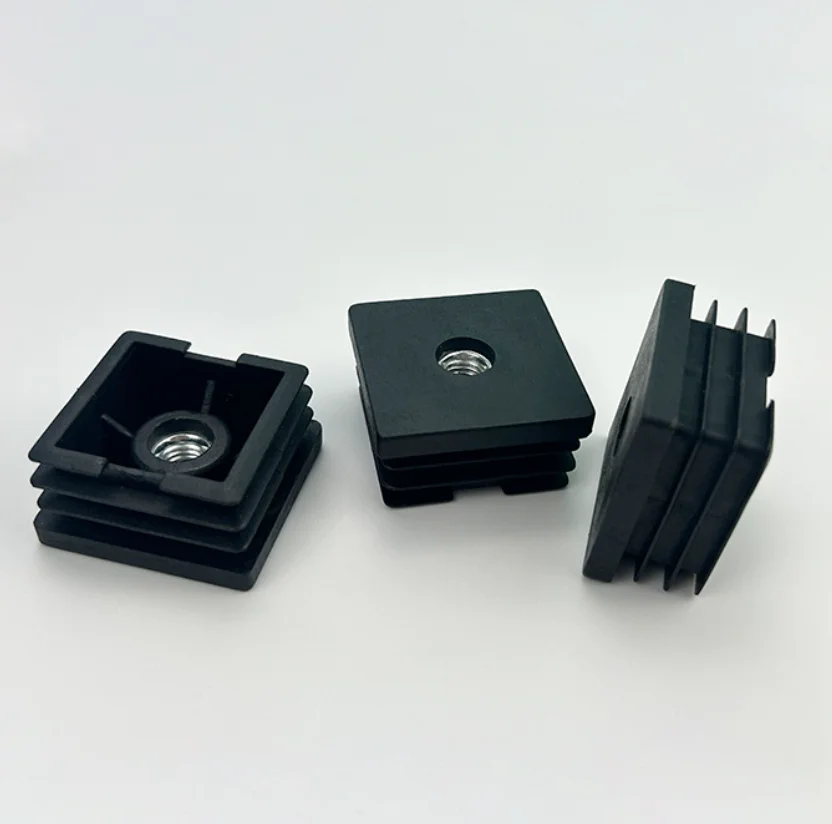 40Pcs Plastic Round Square Metal Tubing Insert With Embedded Nut For Leveling Caster