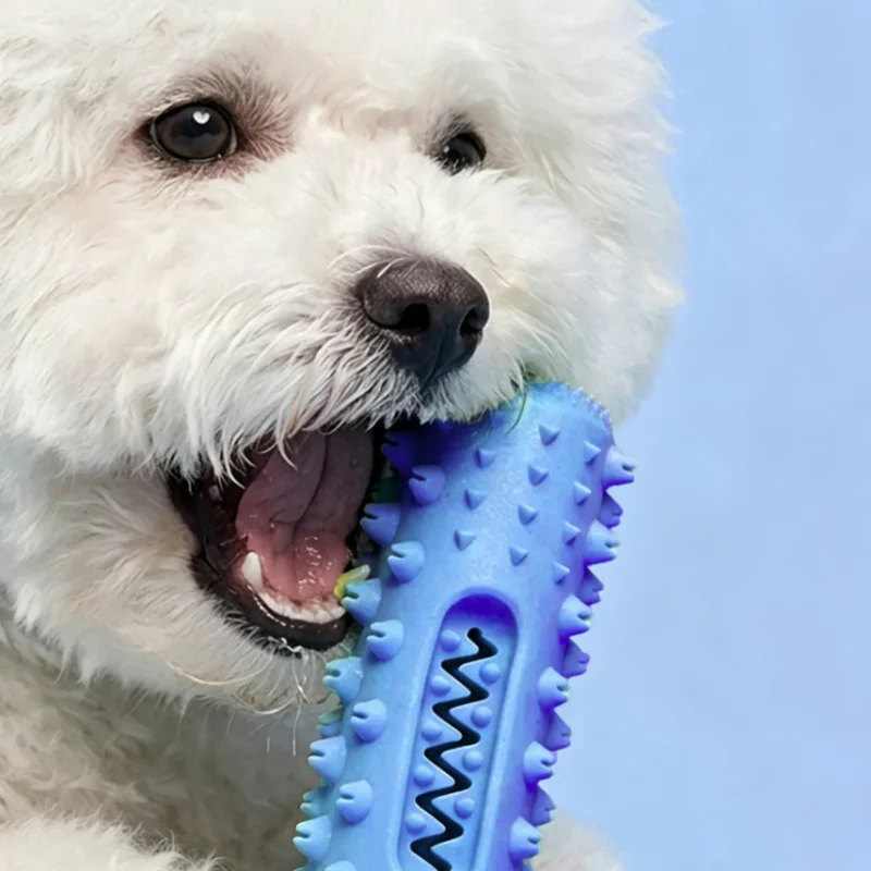 Quietschendes Hundespielzeug mit gezahnter Zahnreinigungsbürste und Futterausgabe-Funktion – Haustierbedarf für Hunde – Detail 3