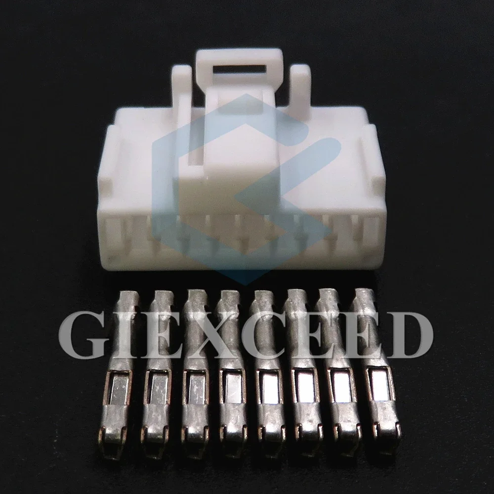 

2 Sets 8 Pin Car Wiring Connector 1.2 Series White Automobile Unsealed Socket AC Assembly Auto Modification Plug Accessories
