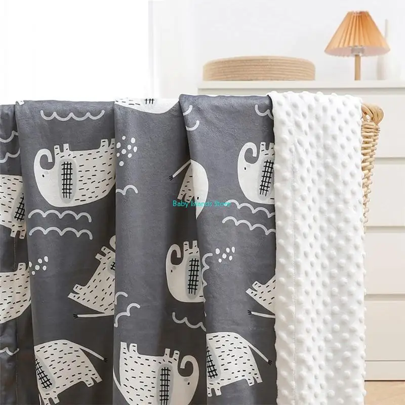 

K92D Lovely Printed Baby Blanket Throw Soft Plush Minky Baby Blanket Skin-Friendly