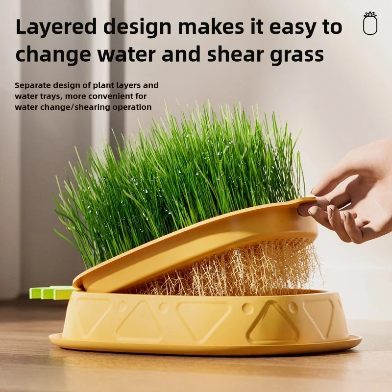 Hydroponic Cat Grass Planter Cat Grass Planter Tray Pineapple Design Plant Germination Tray Wheat Grass Growing Pot Nursery Cat