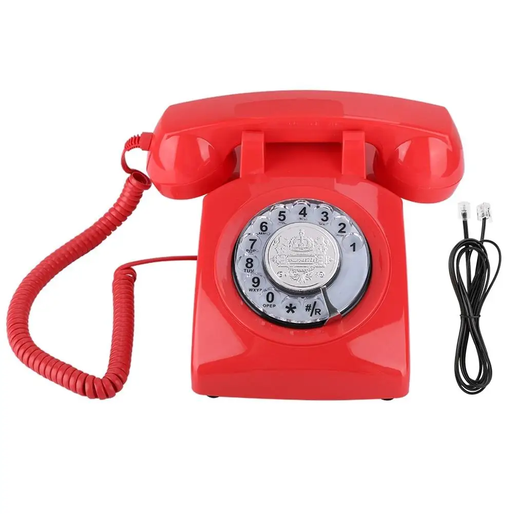 

Vintage Rotary Dial Telephone - Classic Retro Landline Desk Phone for Home Decor