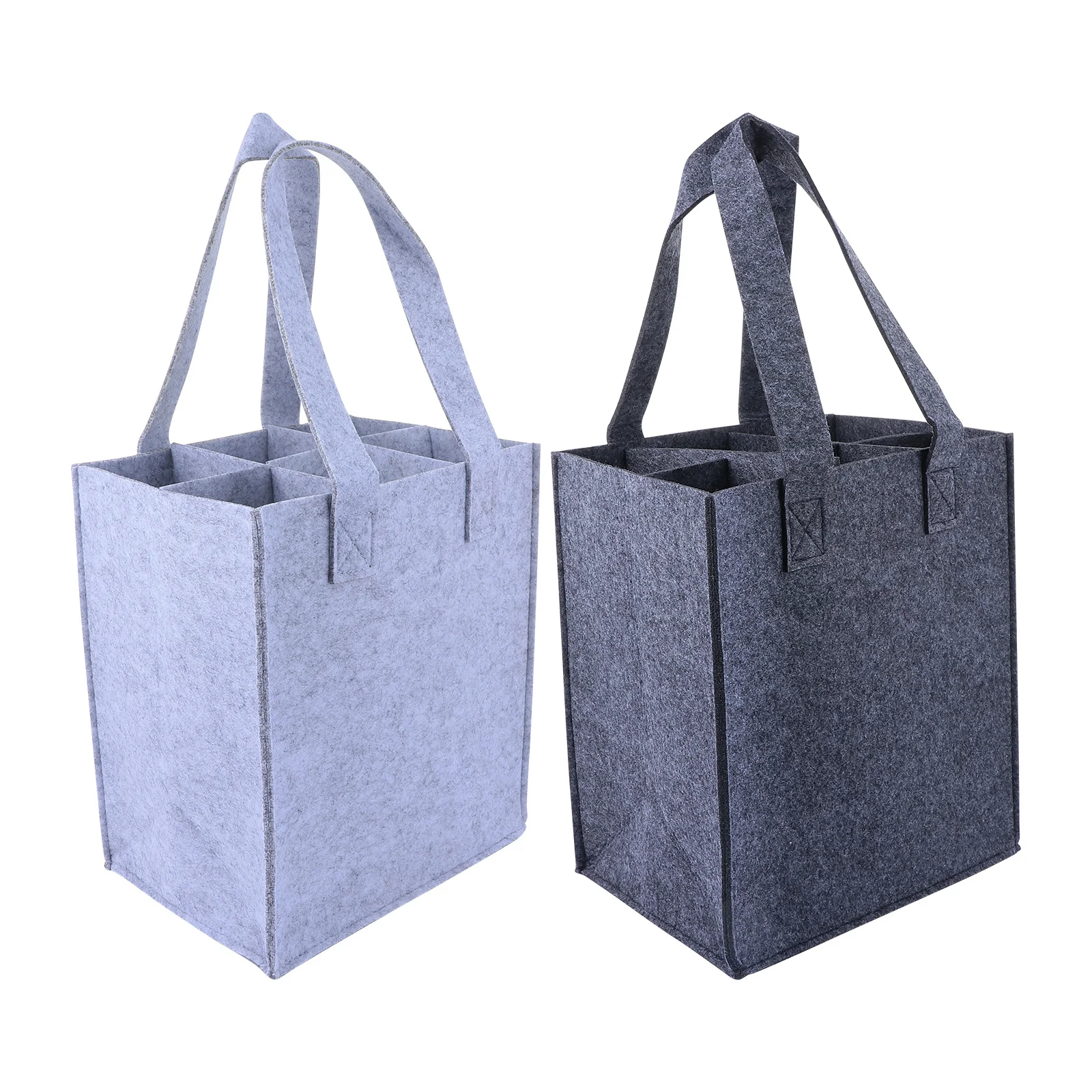 

2Pcs Felt Wine Bottle Tote Bag Heavy Duty Portable Wine Carrier with Reinforced Handles for Multiple Bottles Storage