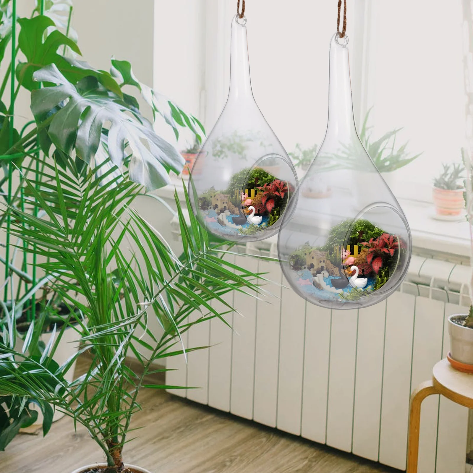 

2Pcs Micro Landscape Bottle Glass Hanging Planter for Home Office Decor with Stable Performance Long Service Time Hanging