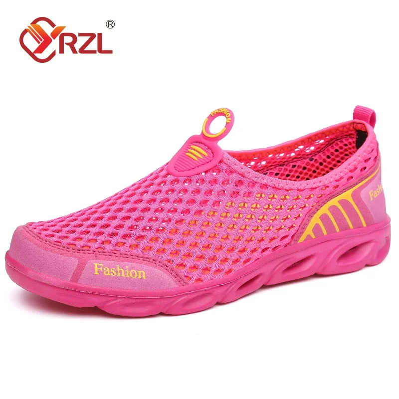 

YRZL Women Water Shoes Outdoor Sneakers Men Swimming Walking Flat Soft Mesh Breathable Aqua Shoes Beach Sandals Women Loafers