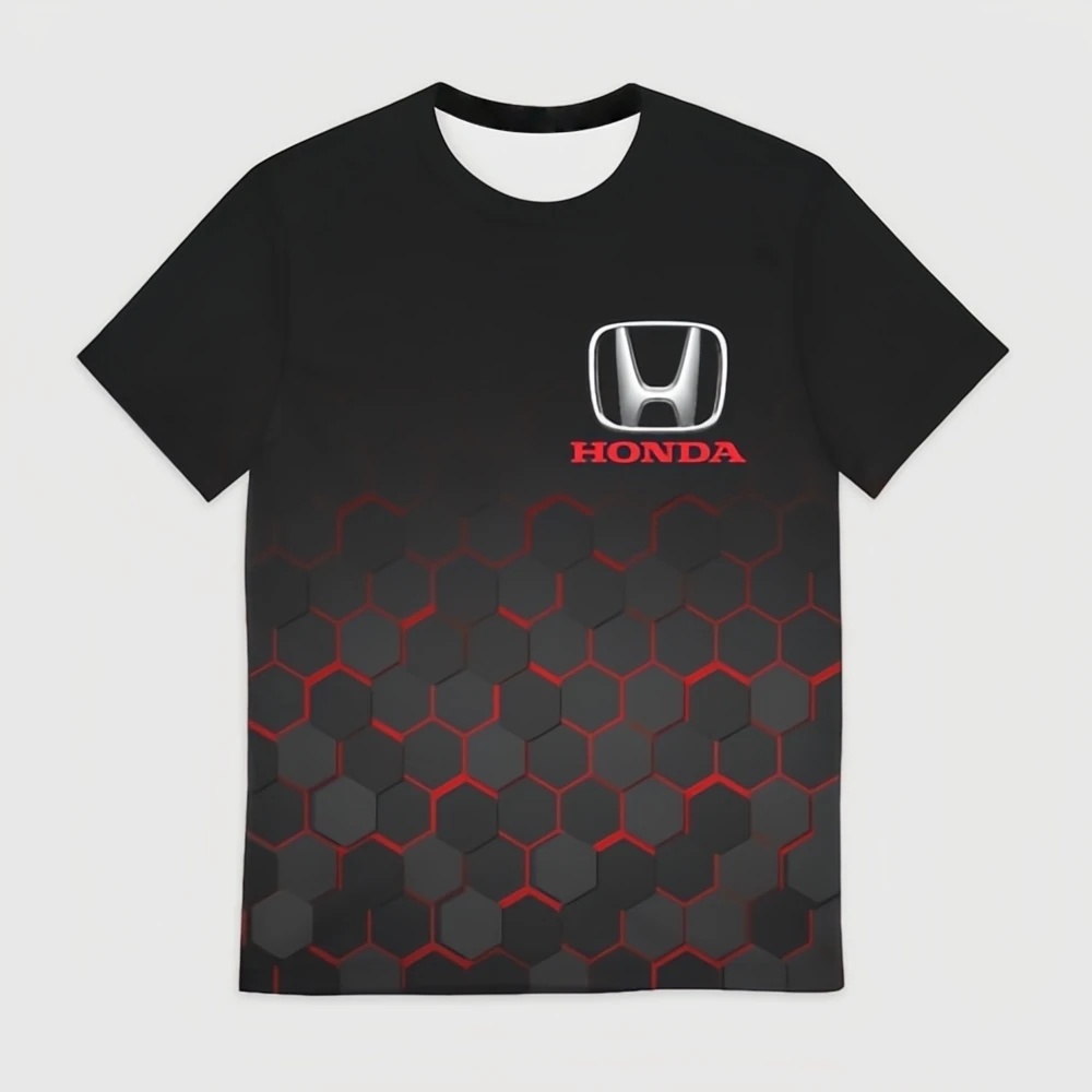 

Летняя новая модная футболка с сотовым принтом Honda для езды на мотоцикле на открытом воздухе, быстросохнущая футболка с круглым вырезом и короткими рукавами