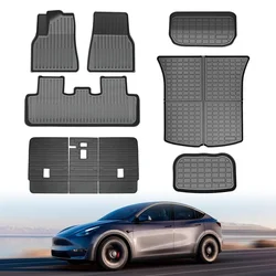 For Tesla Model Y 5/7 Seater 2024 - 2020 All Weather TPE Waterproof Floor Mats Trunk Mat Cargo Liner with Backrest Mat