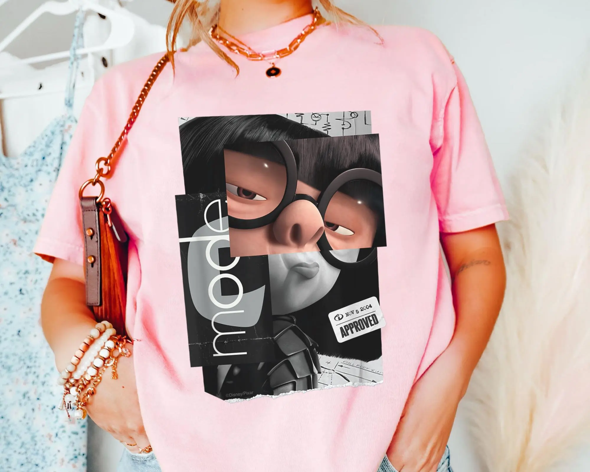 Camisa con cuello cómodo con logotipo de moda Edna Mode, camiseta "Incredible", viaje familiar a Disneyland, Walt Disney World