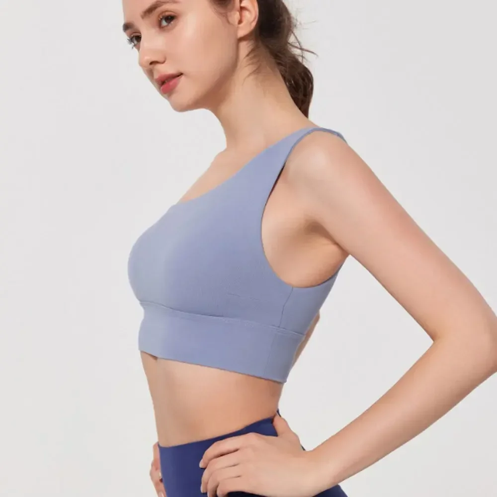 Soutien-gorge de sport antifavorable pour femme, dos nu, course à pied, Pilates, avec coussinets de poitrine, épaules dénudées, glaYoga, vêtements de fitness