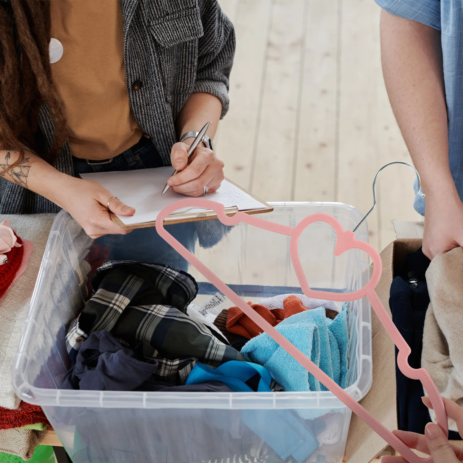 

15Pcs Practical Hanger Heart Shape ABS Non-Slip Pink for Adult Children Clothing Hanging Supplies Clothes Hanger