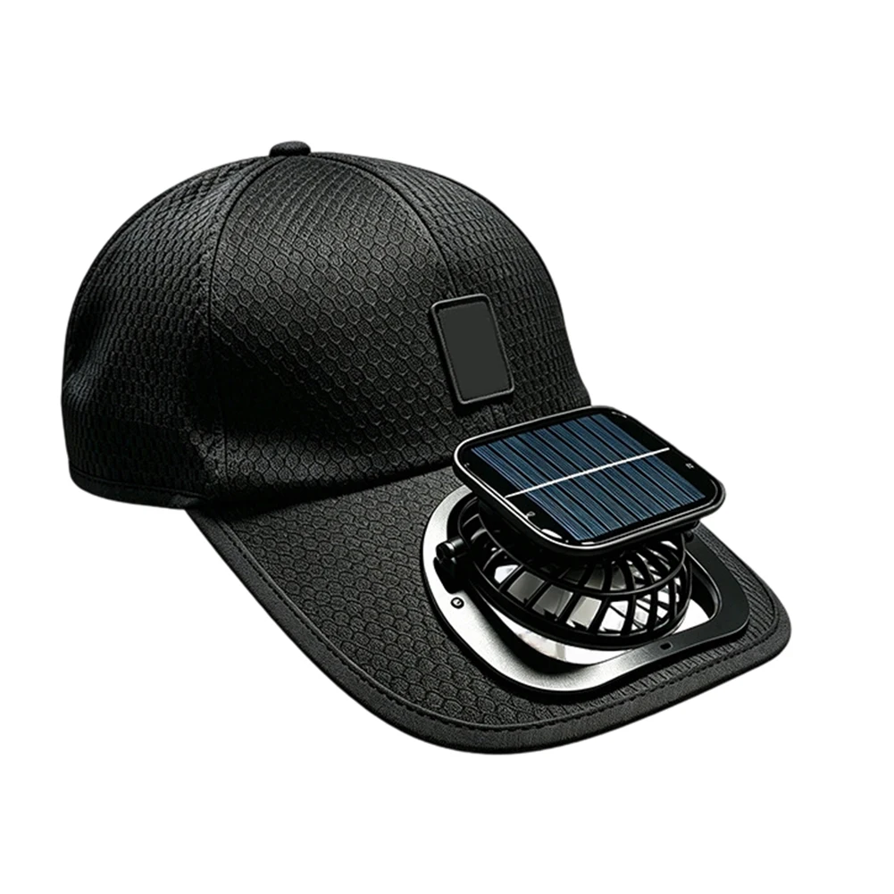 For Hot Weather Solar Fan Hat Eco Friendly Solar Powered Hat 17*15*5cm High-density Mesh Fabric Energy-efficient Design