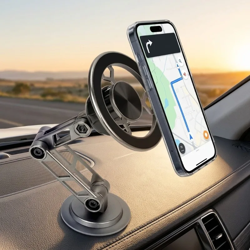 Suporte de Telefone Mecânico para Carro, Acessório Universal para Interior de Automóveis, Instalação Fácil, Gadget para Direção Segura 360 °   Suporte