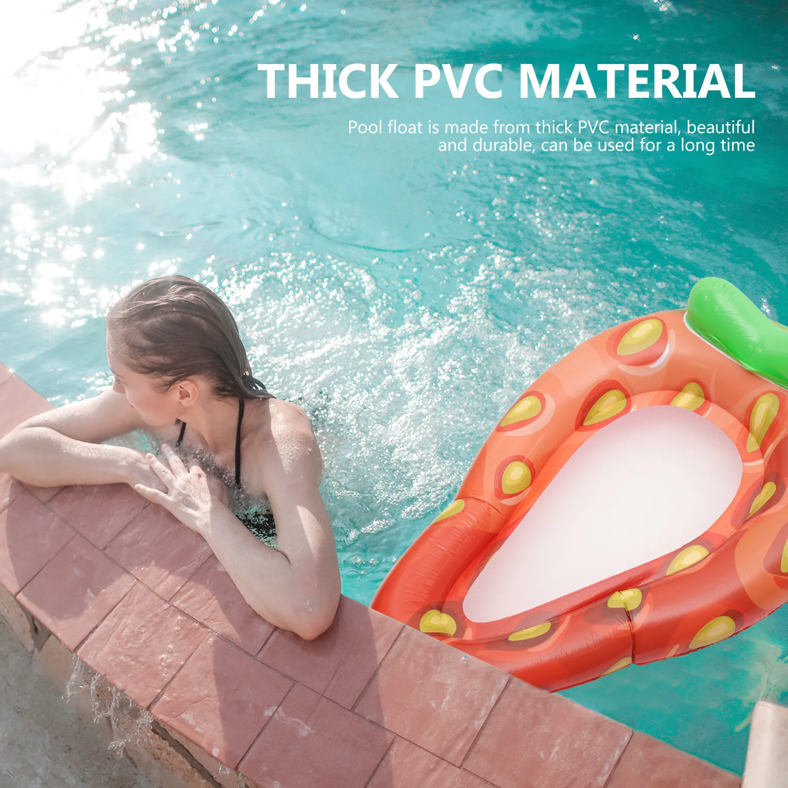 Aufblasbare Schwimmliege aus dickem PVC, leichter, tragbarer und bequemer Schwimmring für Erwachsene – Sommerspaß im Wasser