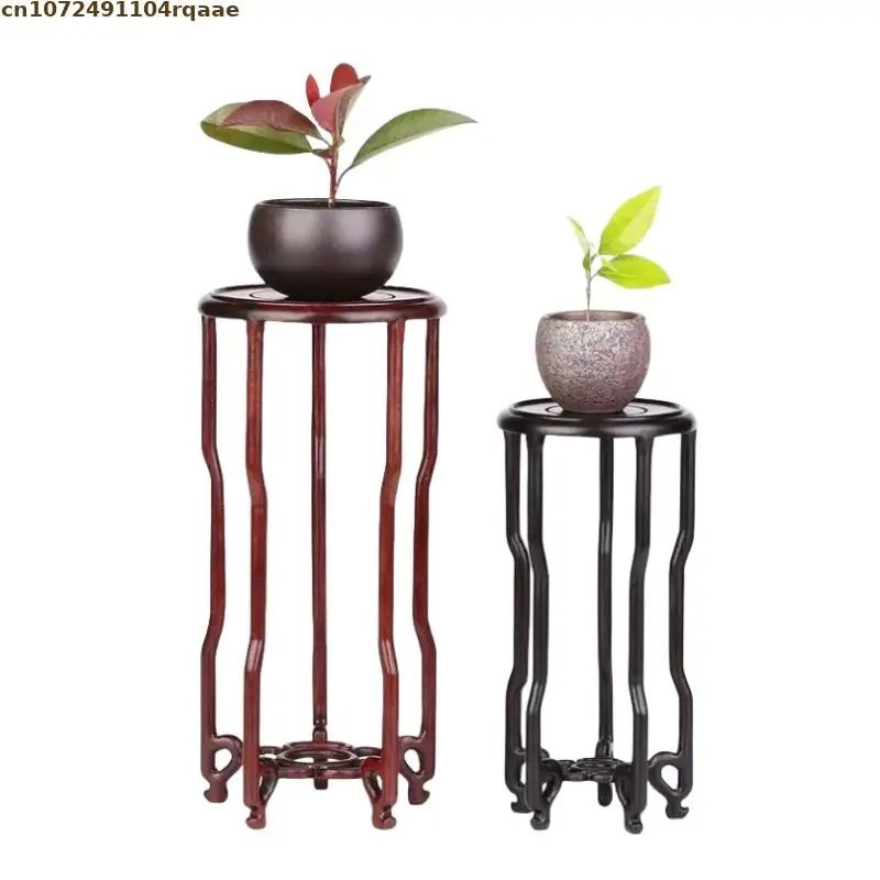 

High Quality Coffee Tea Sets Miniature Wooden Pedestal Figurines Vase Flower Pot Sorting Table Display Stand Bonsai Plant Shelf