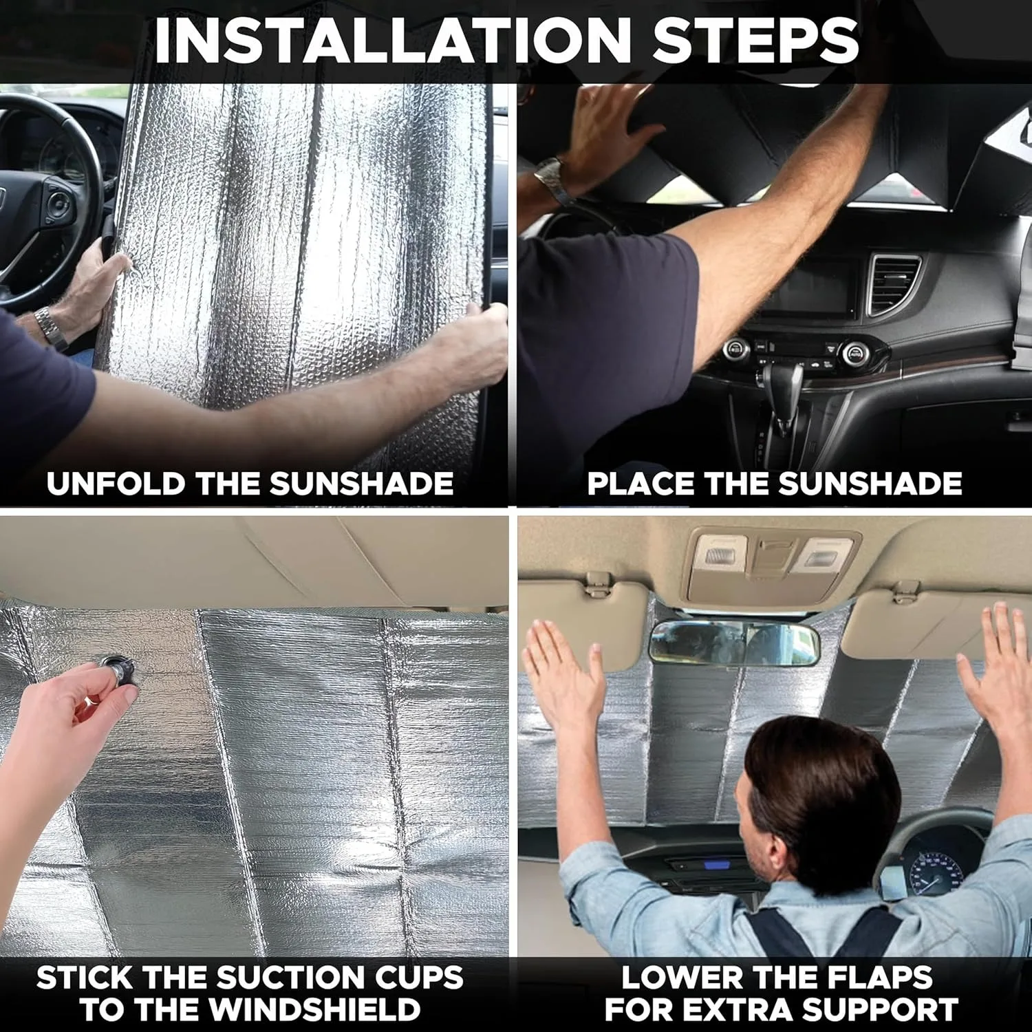 Car Windshield Sun Shade Foldable Front Window Cover UV Protection Block Sunshade Summer Auto Interior Visor Protector Parasol - view 4