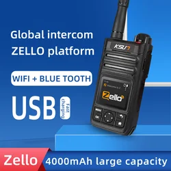 Zello Walkie Talkie 4G Wifi stazione Radio Wireless SIM Real PTT Android telefono cellulare Radio a lungo raggio professionale KSUN ZL30