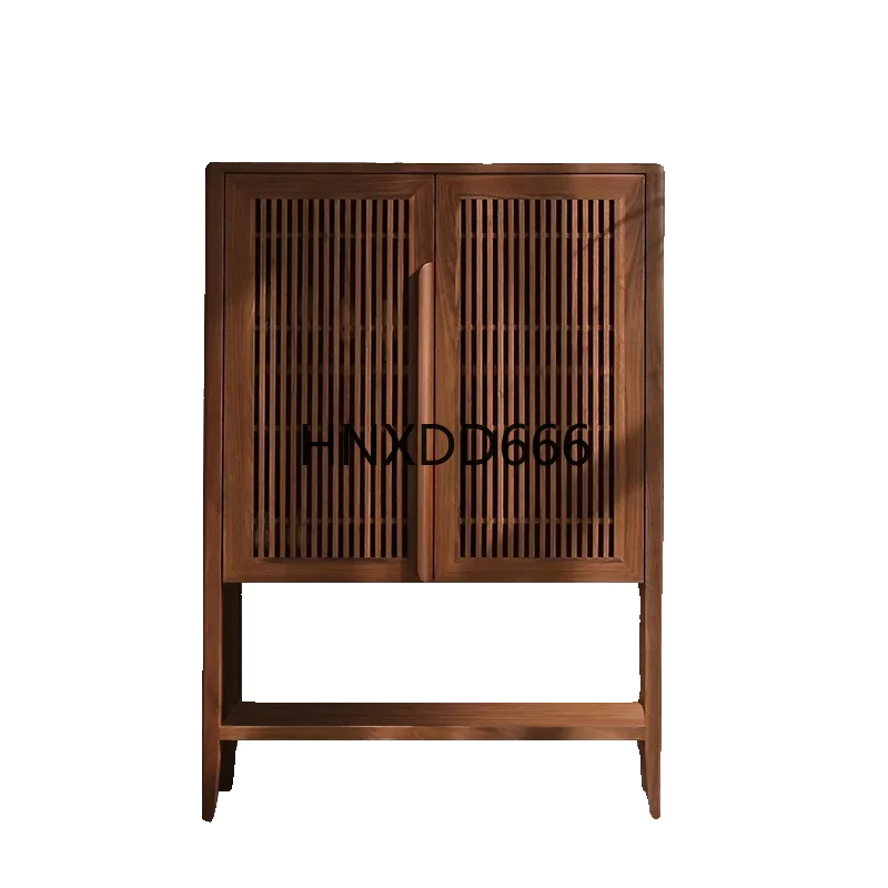 

New Chinese walnut shoe cabinet living room simple solid wood entrance cabinet