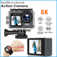 5K Action Camera Anti-shake 1080P WIFI Camera Dual Screen 170° Waterproof In Helmet Motorcycle Bike Sport Camera Remote Control