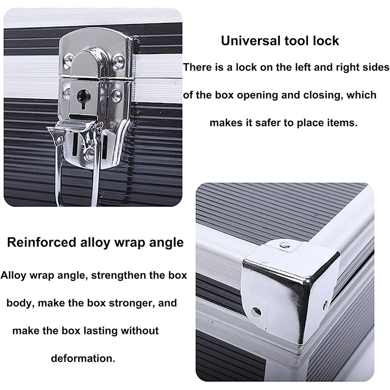 Portable Aluminum Tool Box Waterproof Professional Equipment Toolbox Hard Carrying Case Safety Instrument Tool Case Storage Box