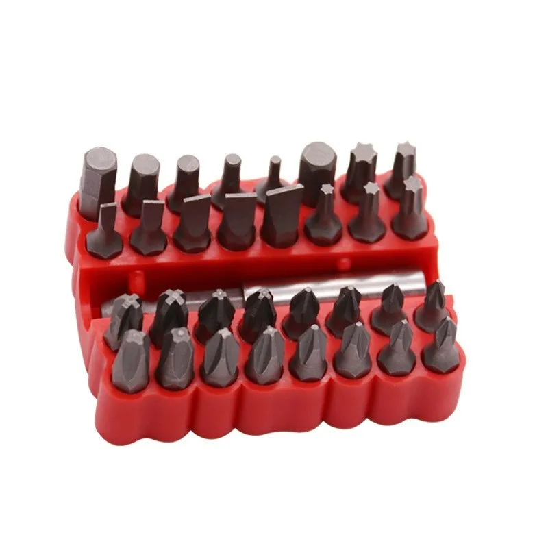 33pcs Screwdriver Bit Combination Set Magnetic Extension Bit Holder Screwdriver Bits Set Quick Release Bit Holder Hollow / Solid