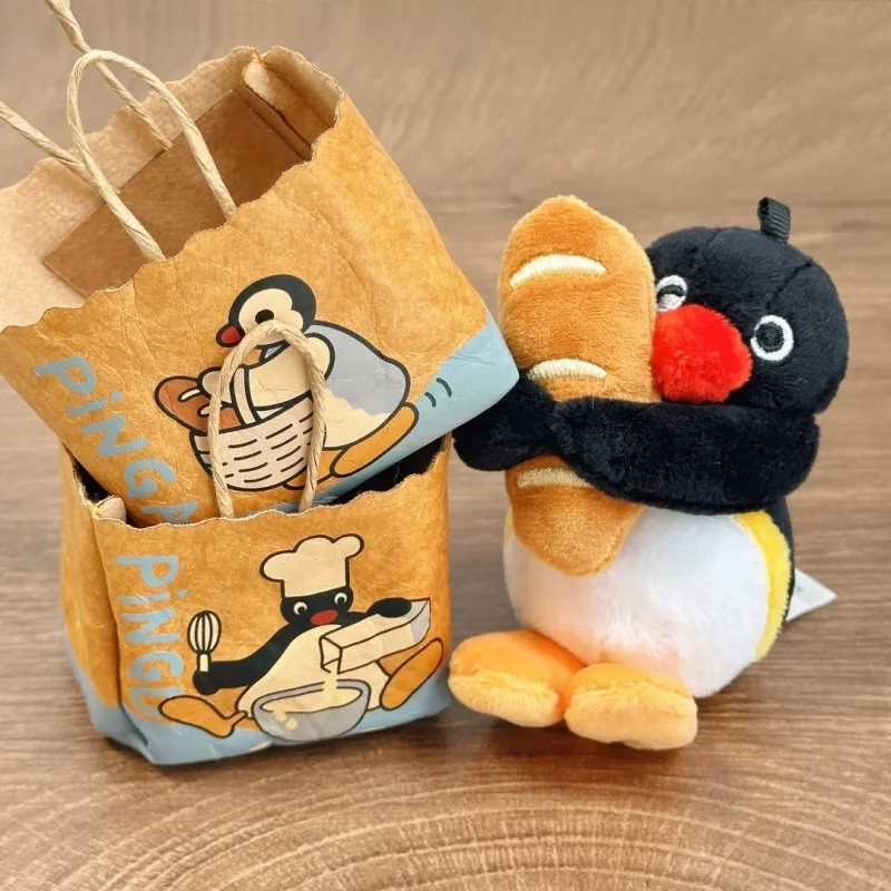 Véritable Pingu Pengu boulangerie série mignon poupée pendentif jouets en peluche Collection Festival modèle de noël ornement enfants cadeau porte-clés