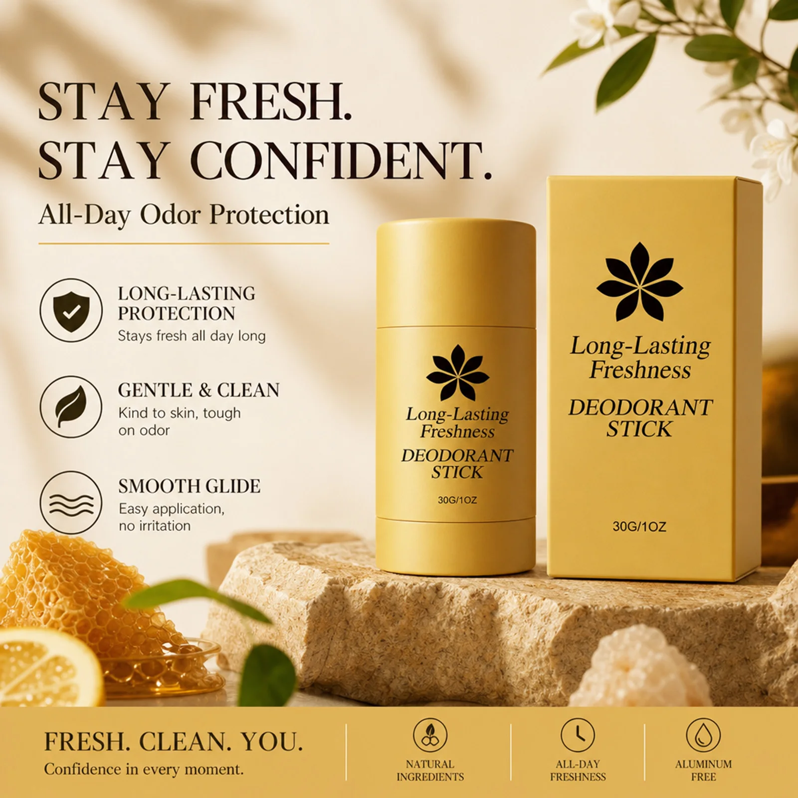 Turmeric Kojic Acid Stick for Solid Perfume Long Lasting Fresh Anti-Odor Underarm Care Balm Portable for Commute Sports Travel
