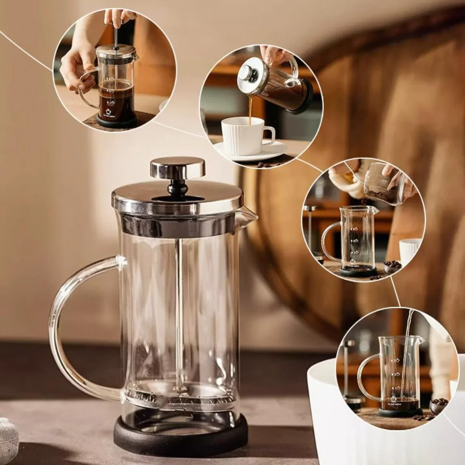 

1.0L/34 oz Cold Brew with Stainless Steel Filter and Airtight Lid, Cold Brew Pitcher with Coffee Carafe Glass for Iced Tea & C