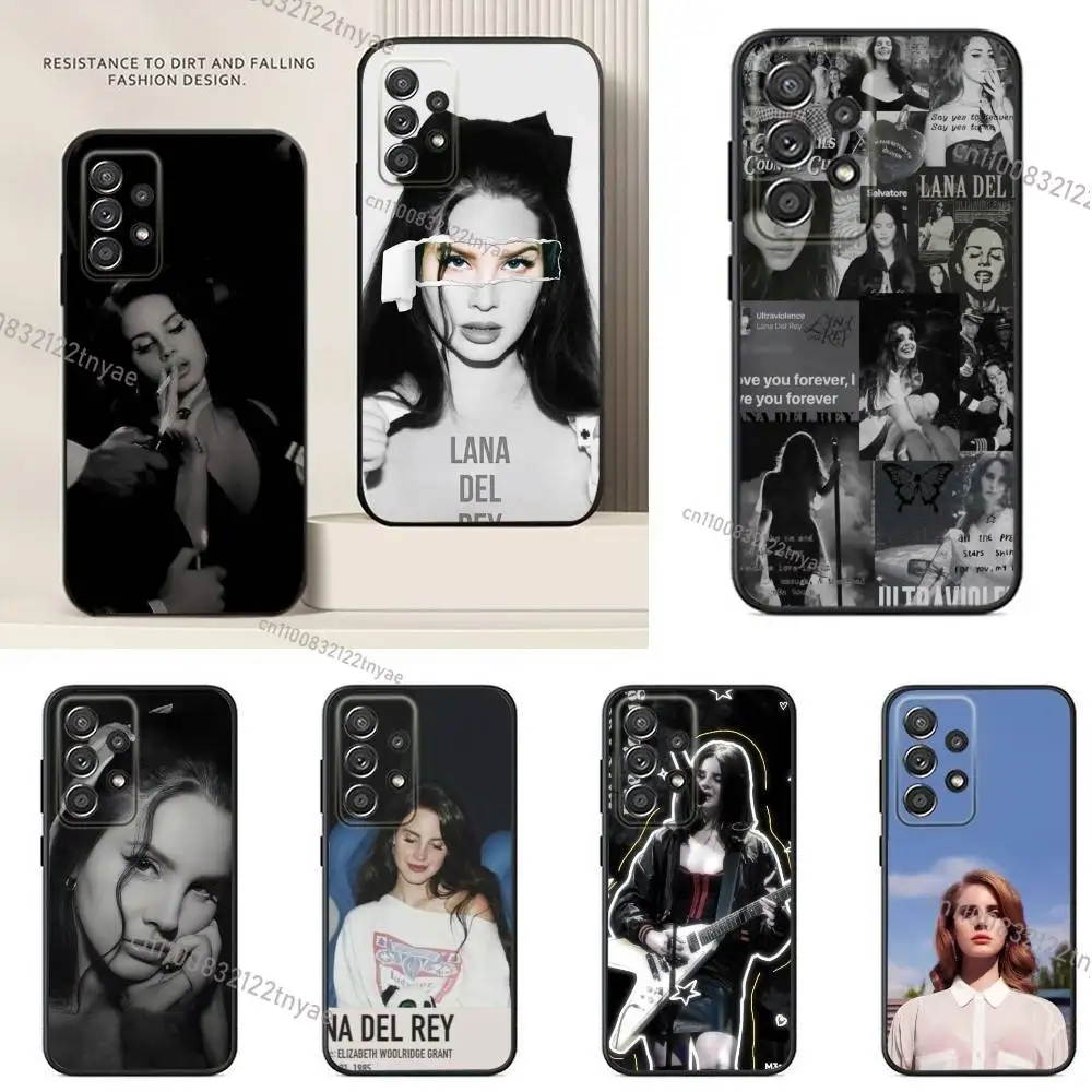 

Singer Lanas-w-Del-R-Rey Phone Case For Samsung S24,21,22,23,30,Ultra,20,Plus,Note,10,9,Black soft silicone case