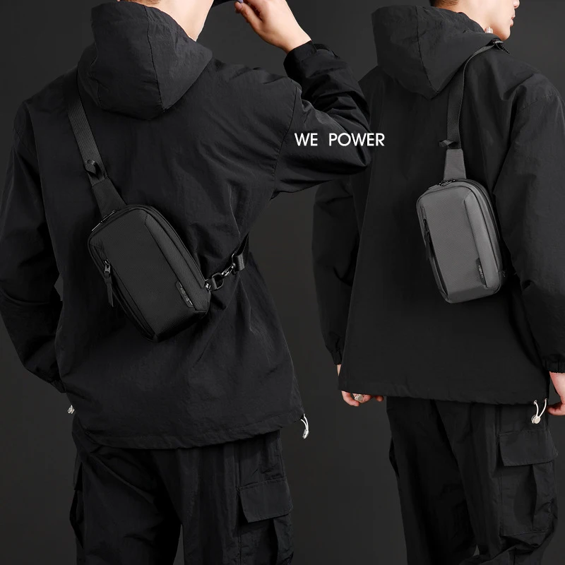 New Fashionable Men's Chest Backpack with Advanced Sense Commuter Single Shoulder Crossbody Bag Multi functional Chest Bag