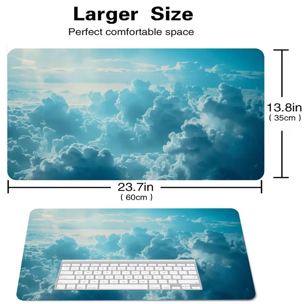 

Blue Sky and White Clouds Mouse Pad Large Computer Office Gaming Desk Mat XXL Rubber Non-Slip Gaming Keyboard and Mouse Pad
