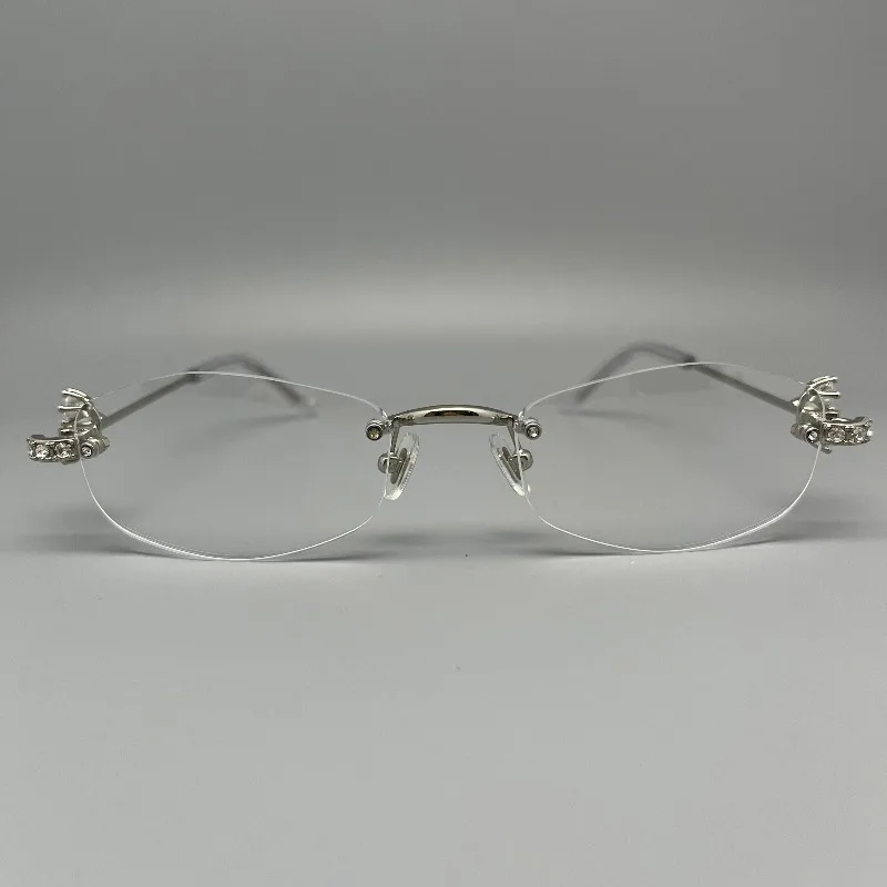 

2025 New Korea rimless glasses Optical Computer glitz Eyeglasses Men Women gm glasses Frame Designer Prescription Myopia Eyewear