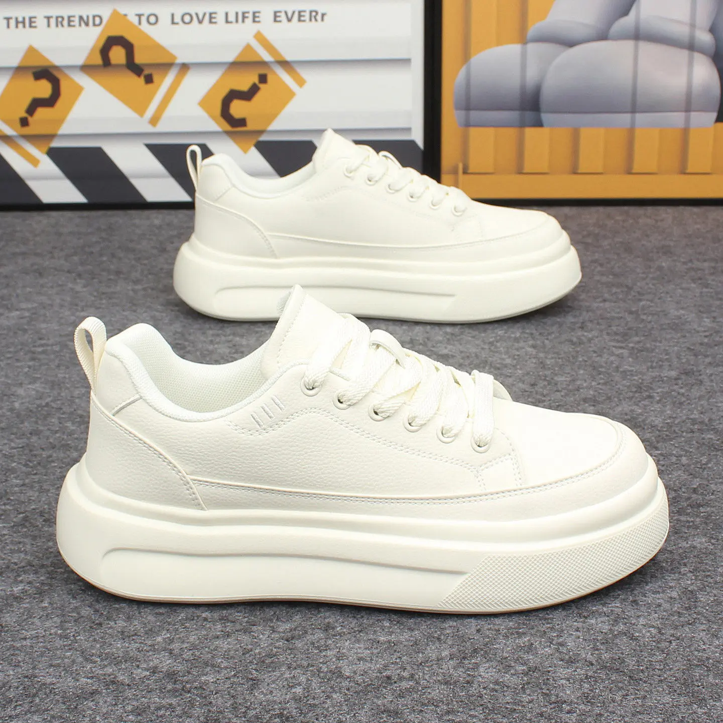 Neu eingetroffene Herren-Sneaker aus PU-Leder, bequeme Wanderschuhe, Freizeitschuhe, modische Herren-Tennisschuhe, Skateboard-Schuhe – Detail 6