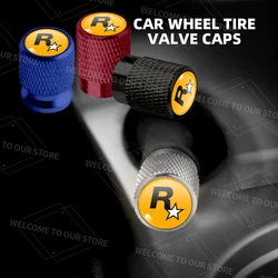 4pcs/1set R Star Logo For Kia Hyundai Honda Suzuki Yamaha Motorcycle Car Valve Caps Wheel Tires Air Tyre Stem Protective Cover