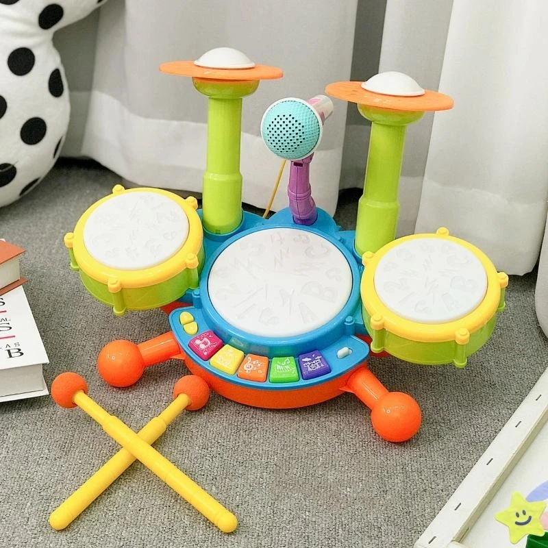 Electronic Piano Keyboard Xylophone Drum Set Learning with Lights for Baby & Toddler 1 2 3 Year Old Boys and Girl 15UB
