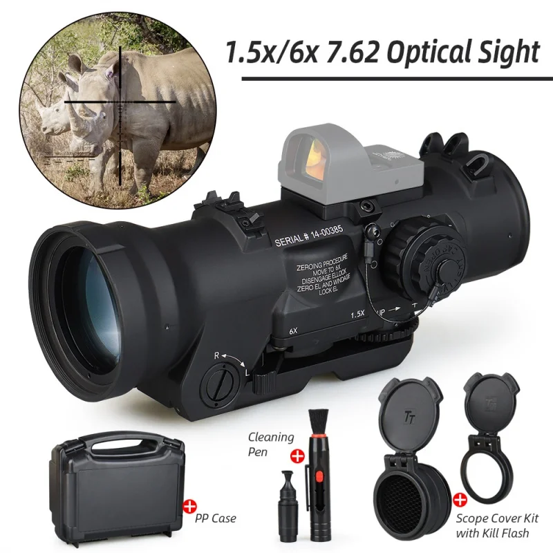 

Hunting airsoft scopes 1.5x 6x Zoom Optical Sight CX5456 reticle 1913 Picatinny rail compatible for hunting GZ1-0409