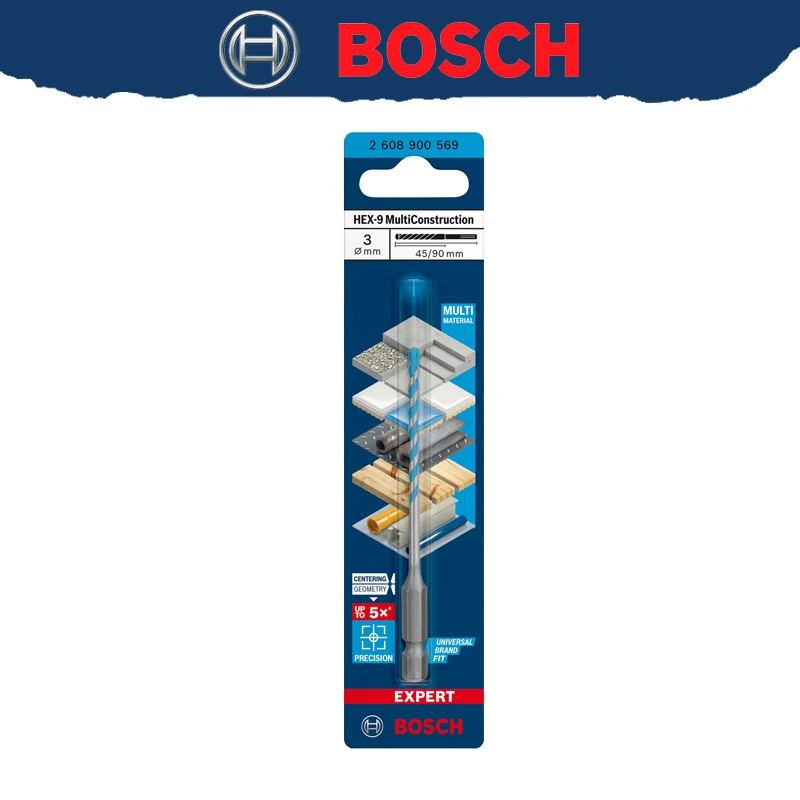 BOSCH EXPERT HEX-9 multifunctionele boor voor zachte betontegels Spiraalboor met hoge hardheid 2608900569 2608900574