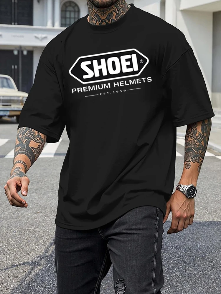 2026 New Motorcycle Helmet Lover Graphic Tee, Biker Rider Funny Gift T-shirt Unisex Crew Neck Pure Cotton Short Sleeve Shirt